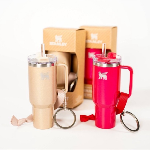 Bundle of 2 mini stanley cup keychain ornaments Red and Honey talks - Picture 1 of 11